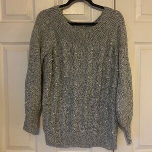 Women's Gray/White Sweater, Size Large
